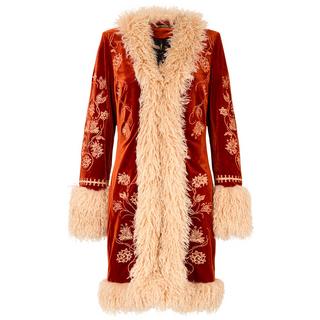 Joe Browns Bestickter Boho Mantel mit Kunstfellbesatz  