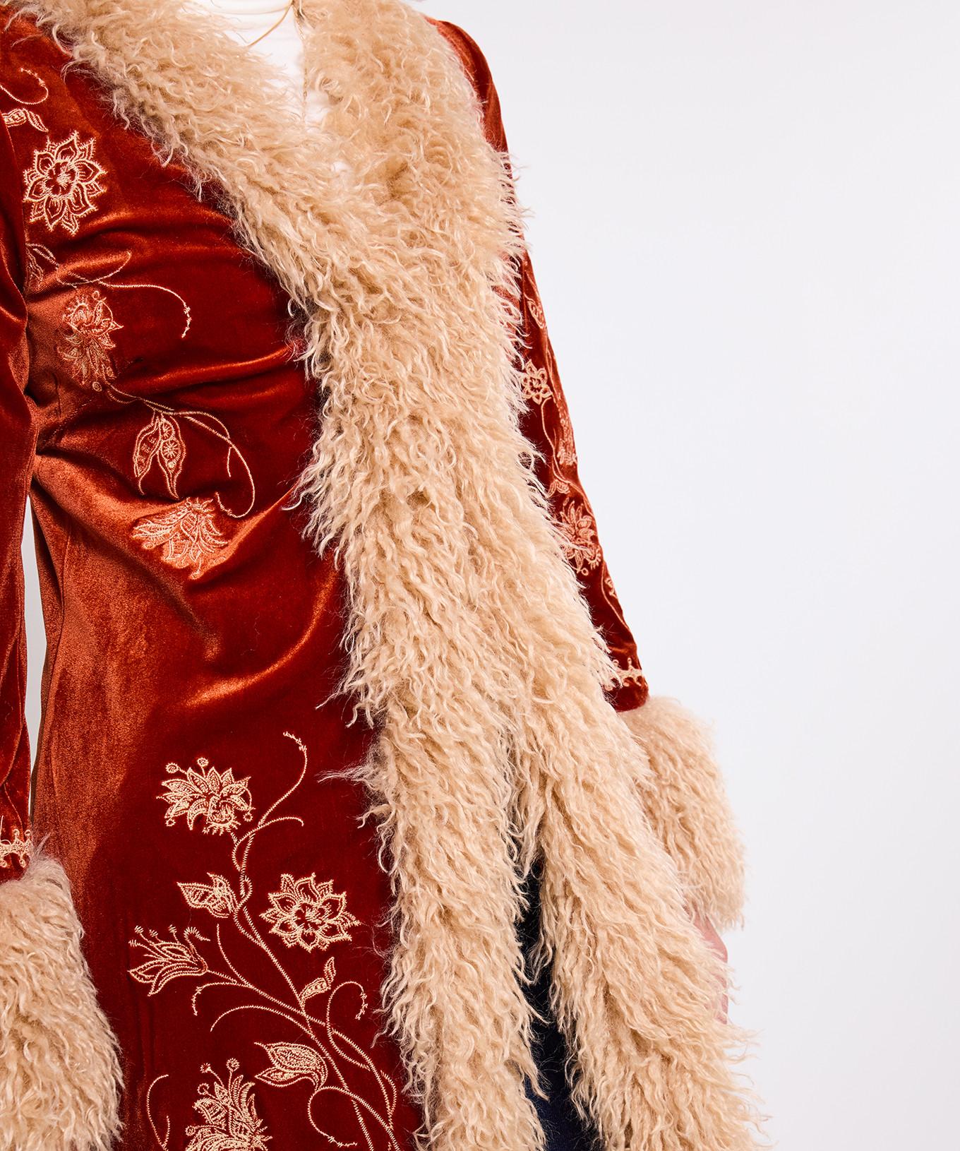 Joe Browns Bestickter Boho Mantel mit Kunstfellbesatz  