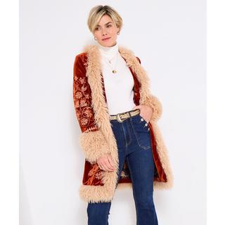 Joe Browns Bestickter Boho Mantel mit Kunstfellbesatz  