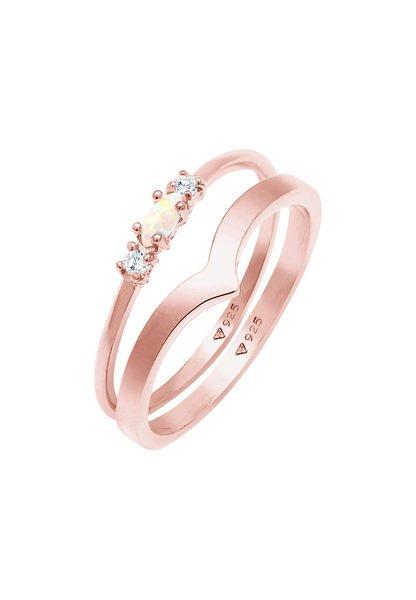 Elli  Ring 2Er Set Opal Zirkonia 