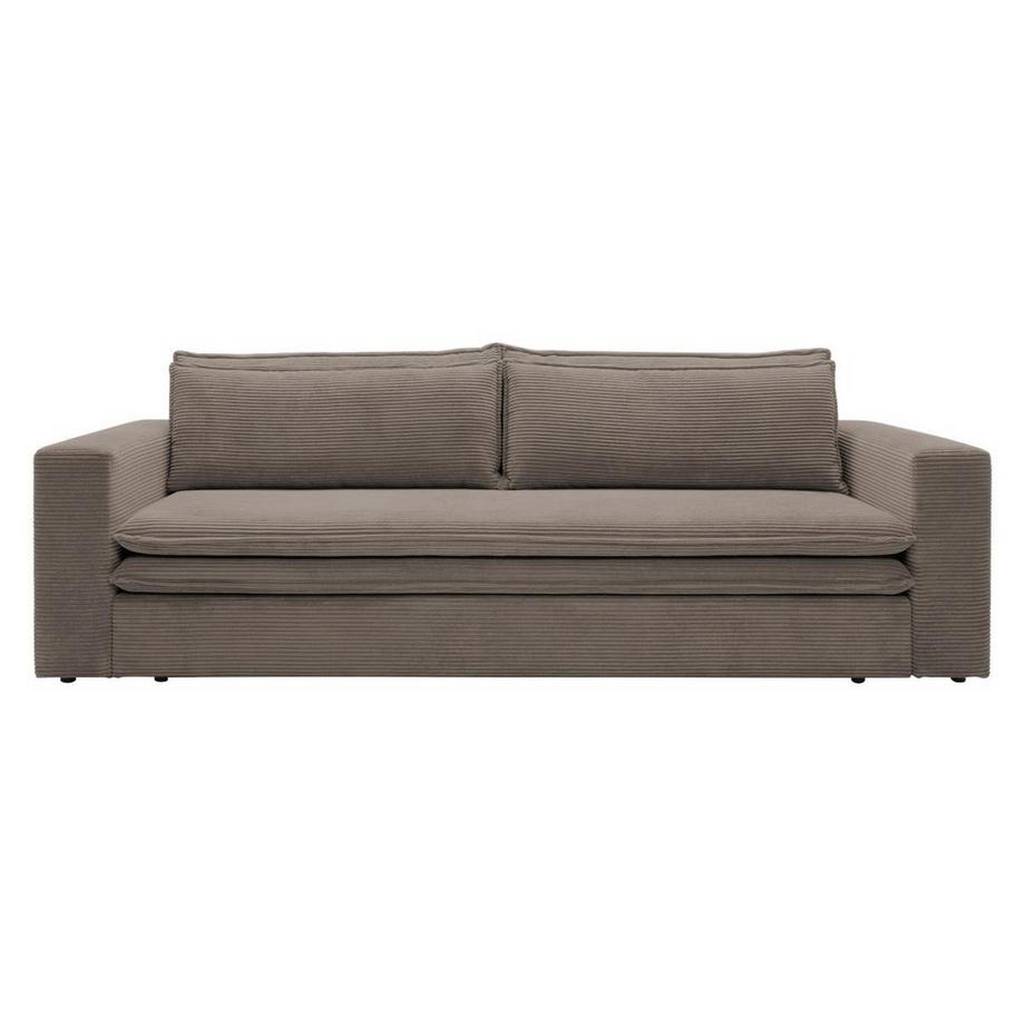 Vente-unique Sofa 3-Sitzer - Mit Schlaffunktion - Cord - Taupe - TILIA  