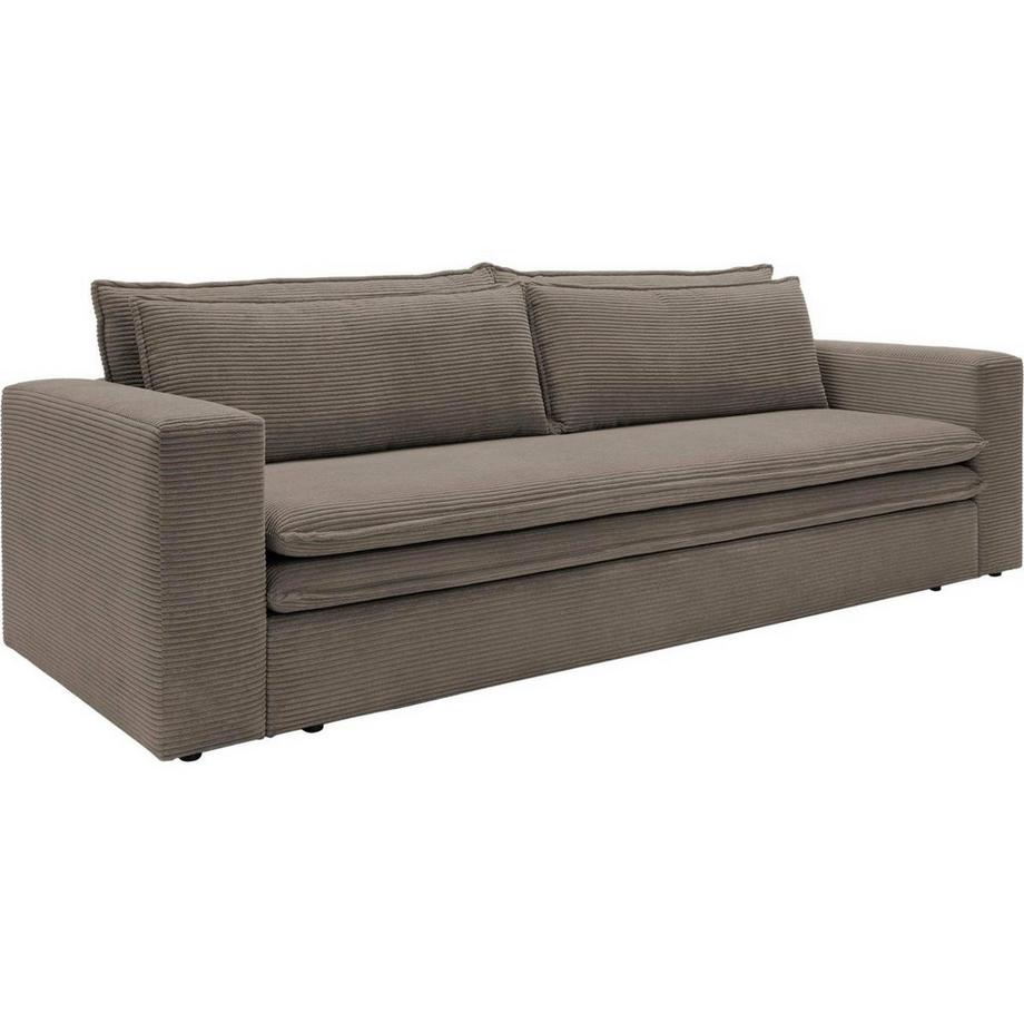 Vente-unique Sofa 3-Sitzer - Mit Schlaffunktion - Cord - Taupe - TILIA  