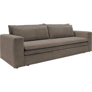 Sofa 3-Sitzer - Mit Schlaffunktion - Cord - Taupe - TILIA