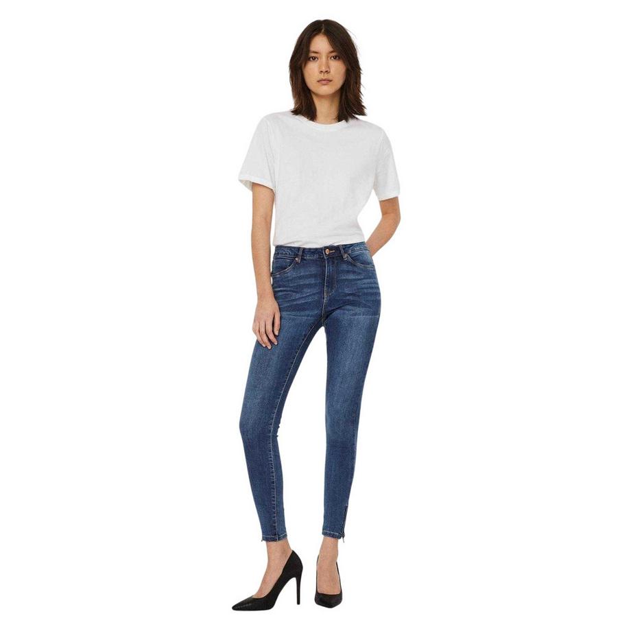 VERO MODA Jeans Tilde Skinny avec Fermeture Éclair Amovible  