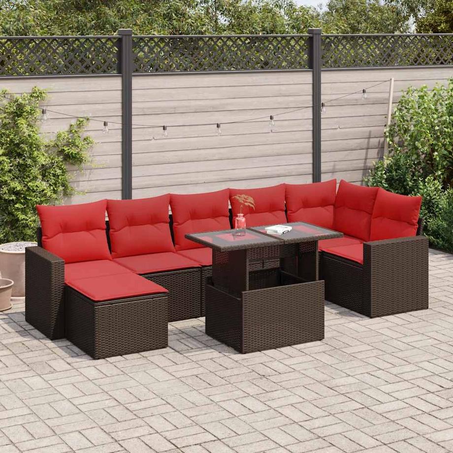 VidaXL set divano da giardino Polirattan  