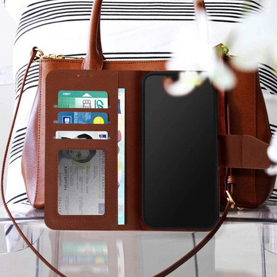 Avizar  Etui Folio Cuir iPhone 14 Pro Max Marron 