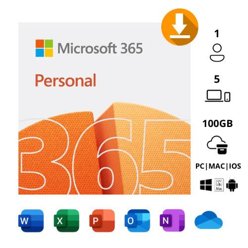 Microsoft  Office 365 Personnel, 1 an, 5 appareils (Compte unique) 