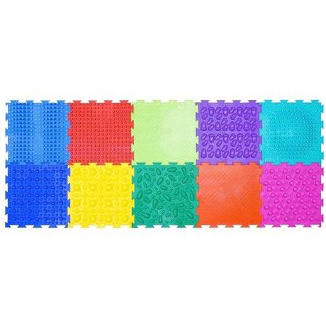 Montessori  Sensomotorik-Matte-Set aus 10 Elementen 