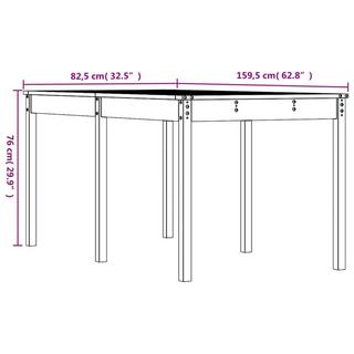 VidaXL Table de jardin bois de pin  