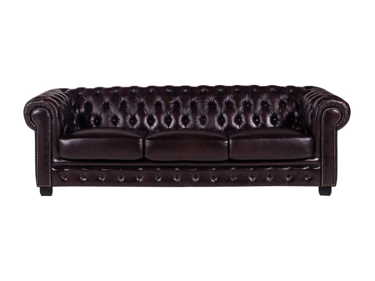 LINEA SOFA Chesterfield Ledersofa 4Sitzer Büffelleder BRENTON  