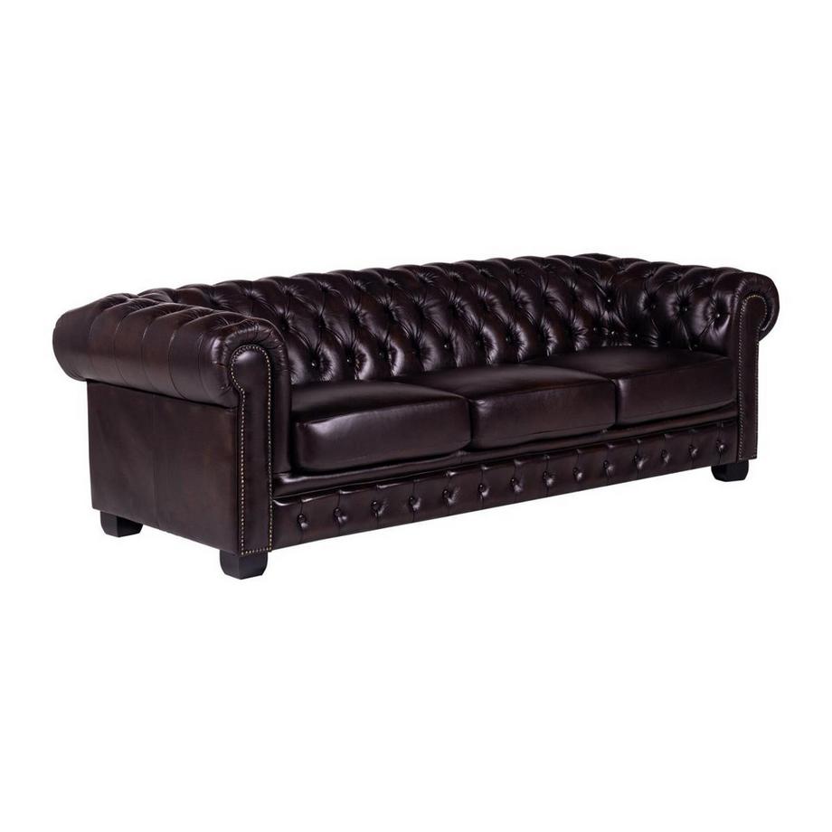 LINEA SOFA Chesterfield Ledersofa 4Sitzer Büffelleder BRENTON  