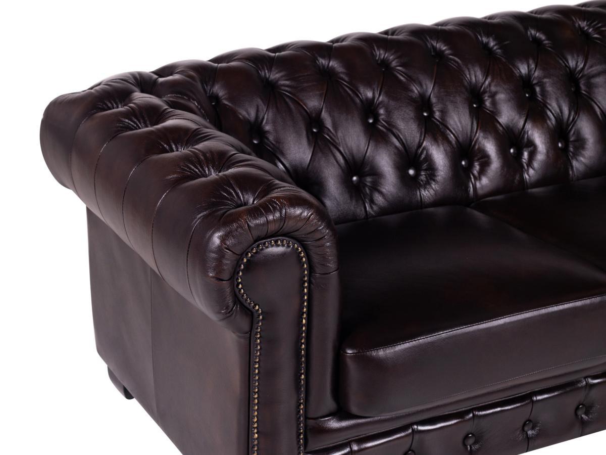 LINEA SOFA Chesterfield Ledersofa 4Sitzer Büffelleder BRENTON  