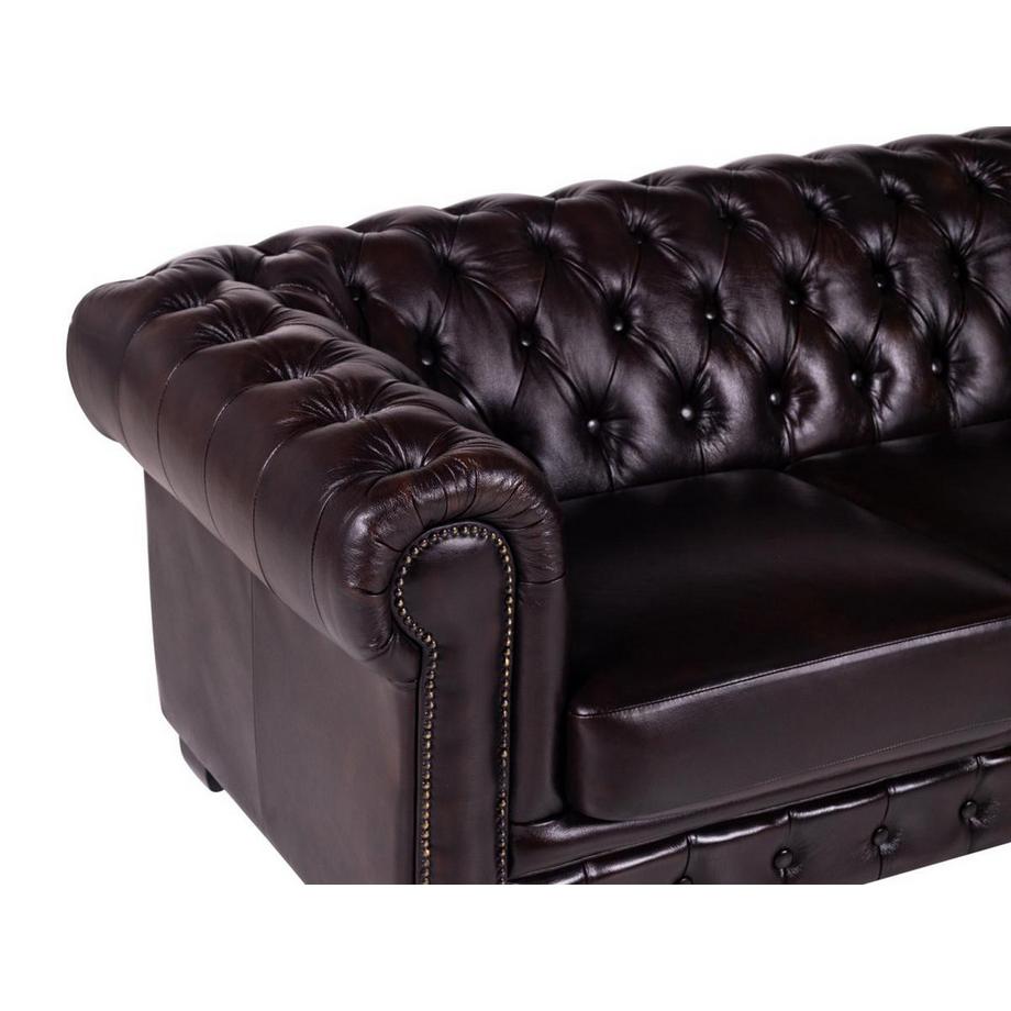LINEA SOFA Chesterfield Ledersofa 4Sitzer Büffelleder BRENTON  