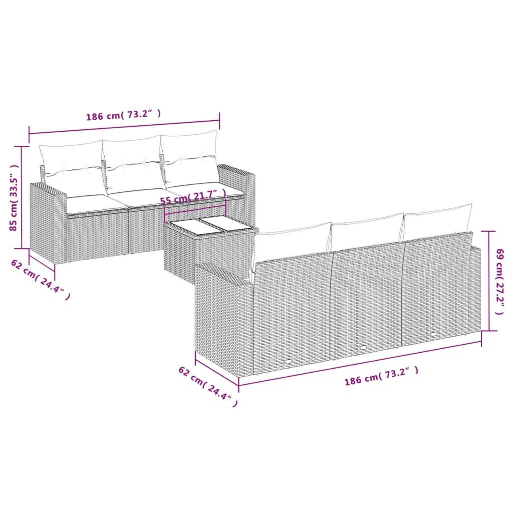 VidaXL Ensemble de canapés de jardin rotin synthétique  