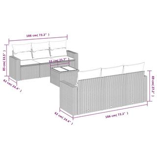 VidaXL Ensemble de canapés de jardin rotin synthétique  