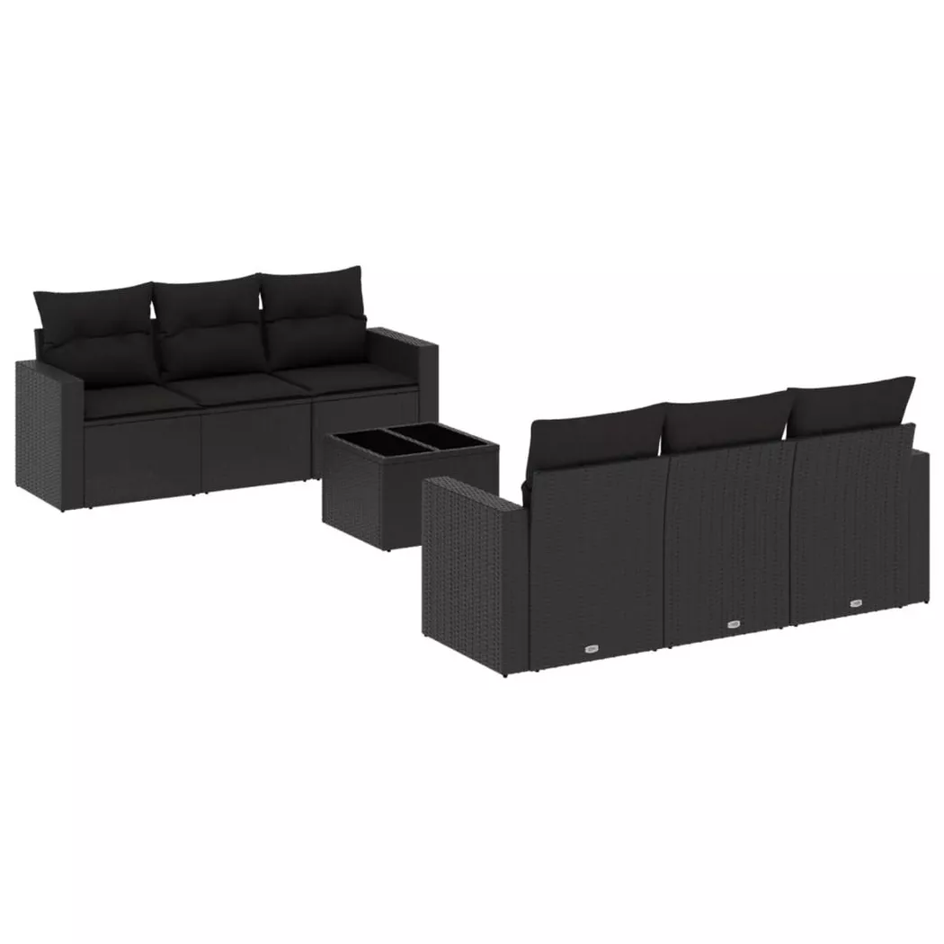 VidaXL - Garten sofagarnitur poly-rattan, One Size, Schwarz