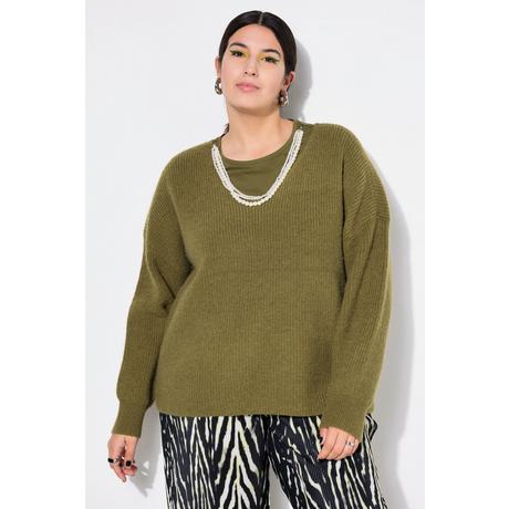 Studio Untold  Pullover, Boxy Shape, weicher Rippstrick 