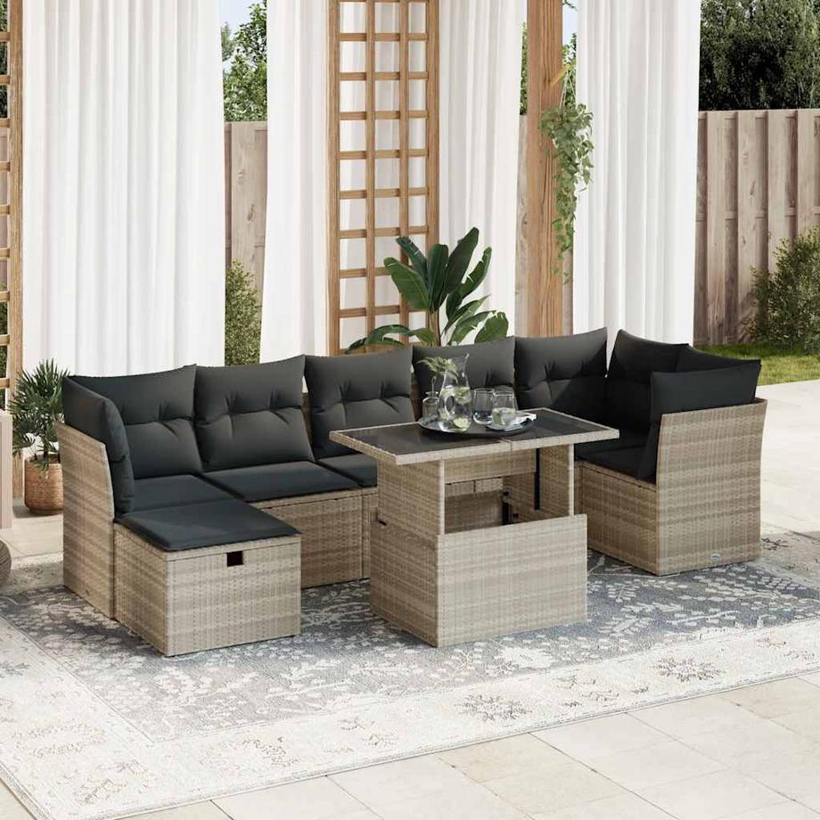 VidaXL set divano da giardino Polirattan  