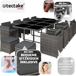 Tectake Salon de jardin NOUVELLE ORLEANS 12 places avec 2 sets de housses + housse de protection  