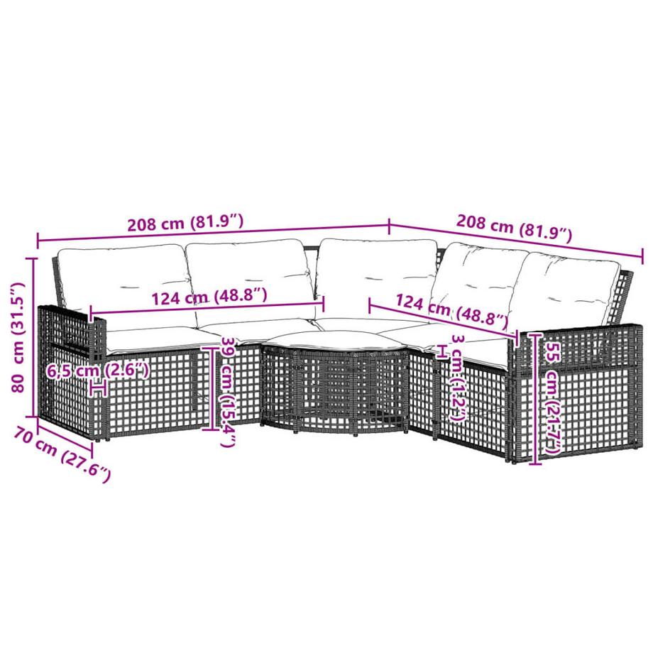VidaXL Gartensofa poly-rattan  