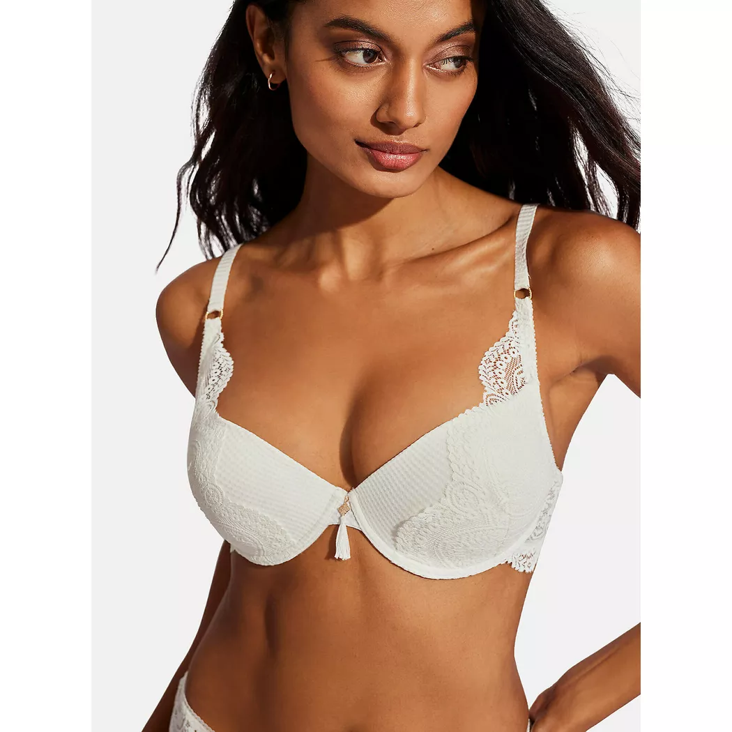 Selmark - Push-up-BH Matilda Hochzeit, für Damen, Beton-Optik / Weiss, Größe 75B
