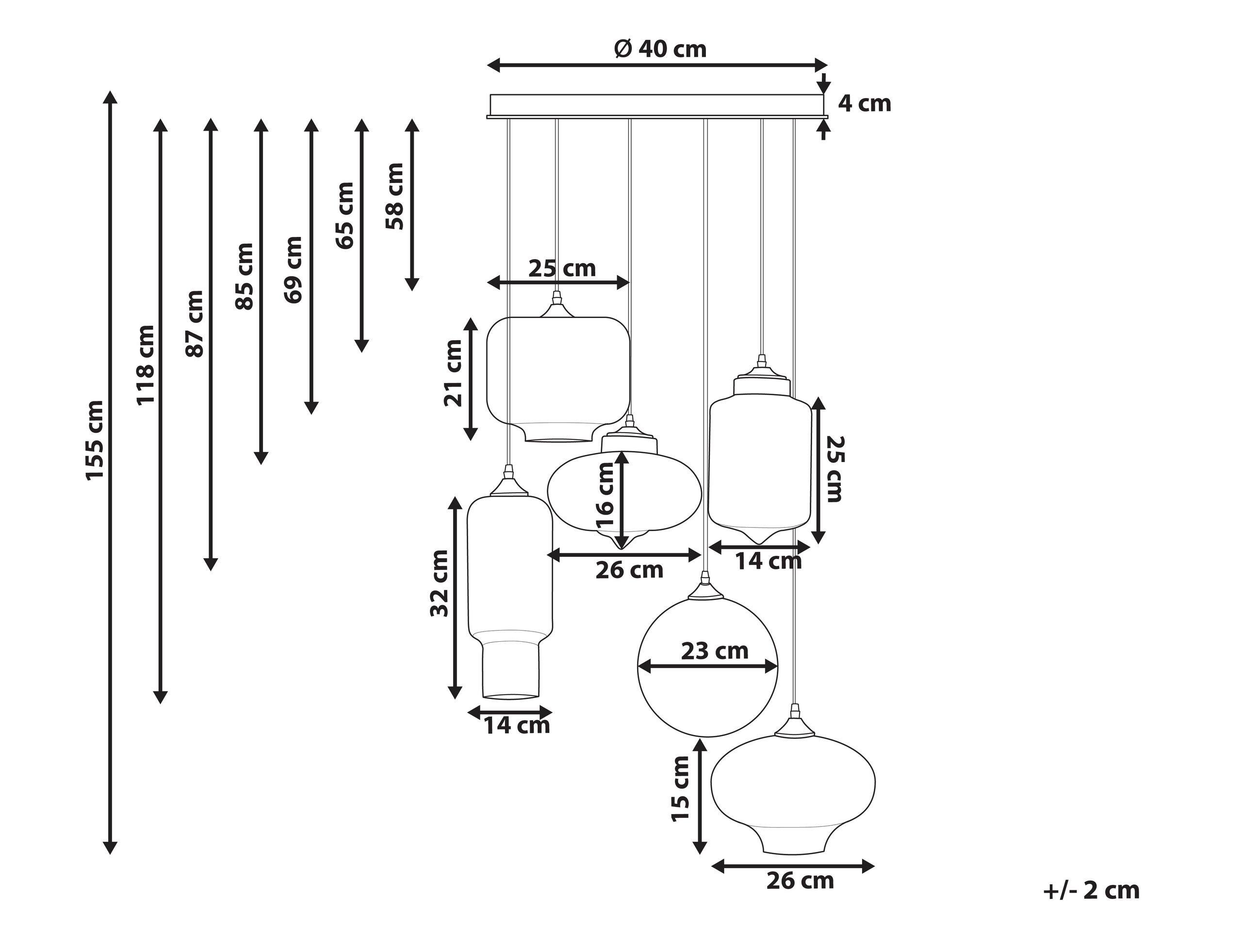 Beliani Lampe suspension en Verre Moderne BEMBOKA  