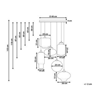 Beliani Lampe suspension en Verre Moderne BEMBOKA  