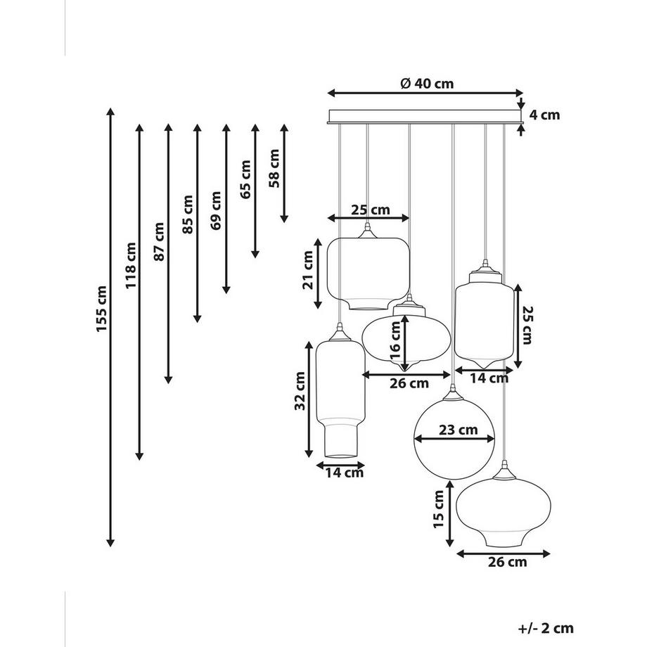 Beliani Lampe suspension en Verre Industriel BEMBOKA  