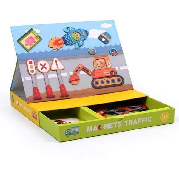 Image of Montessori Motorikspielzeug, Spielzeug, Bewegungsspielzeug, Lernspielzeug für Kinder-Magnetpuzzle Transport