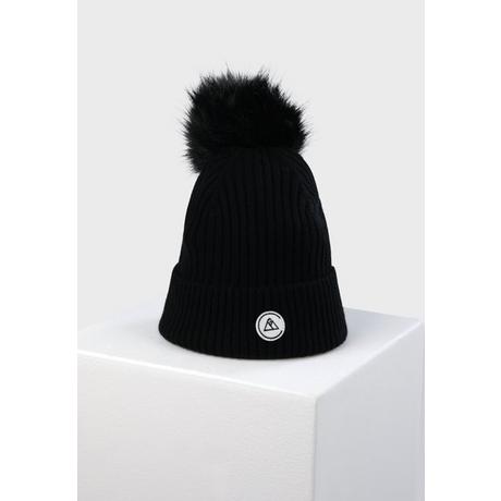 CASH-MERE.CH Bonnet Rib en Cachemire avec Pompon  