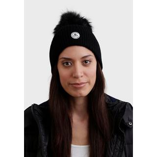 CASH-MERE.CH Bonnet Rib en Cachemire avec Pompon  