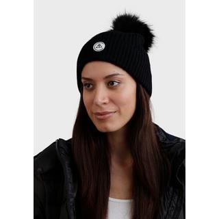 CASH-MERE.CH Bonnet Rib en Cachemire avec Pompon  