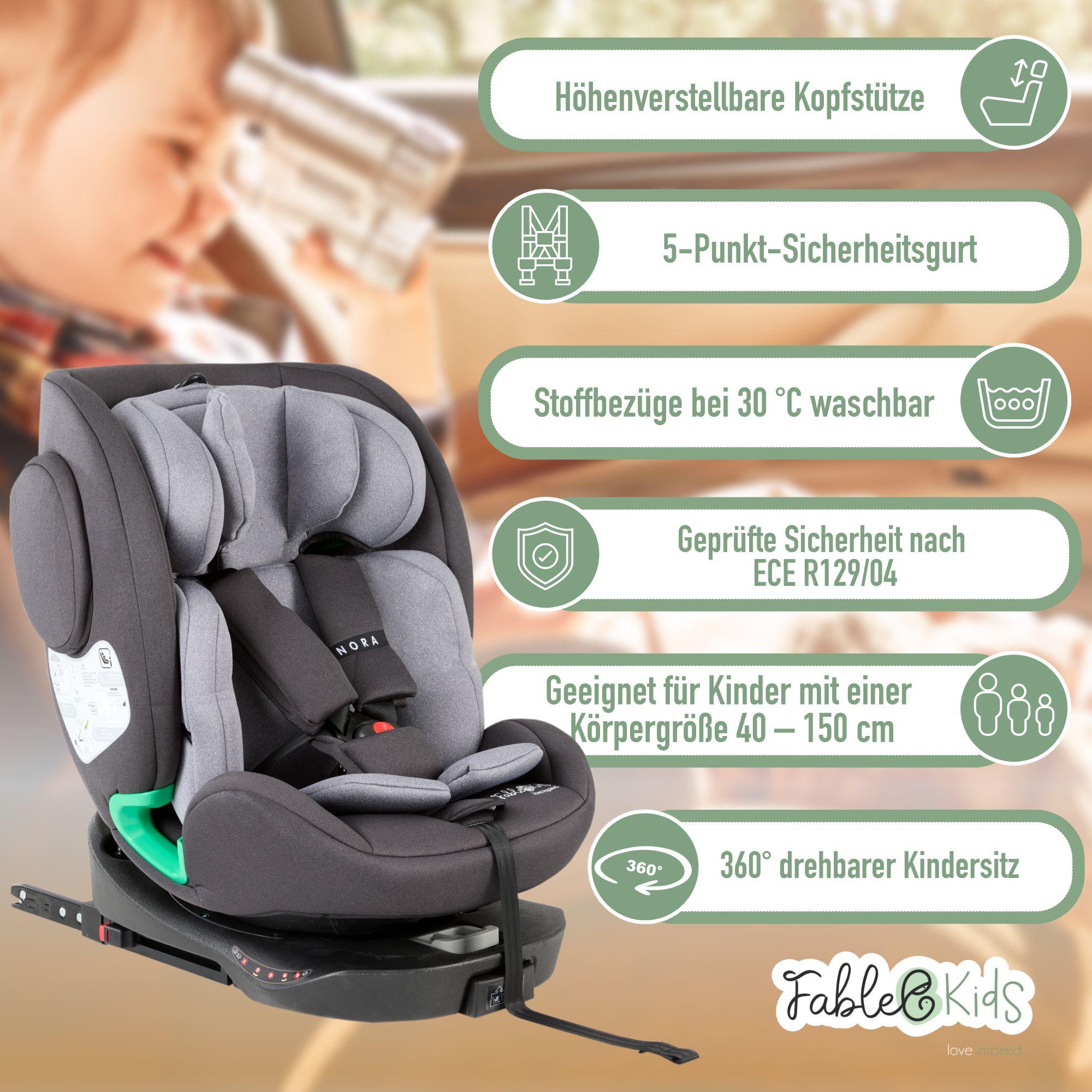 FableKids  Siège auto Siège auto pour enfants rotatif à 360° Isofix 