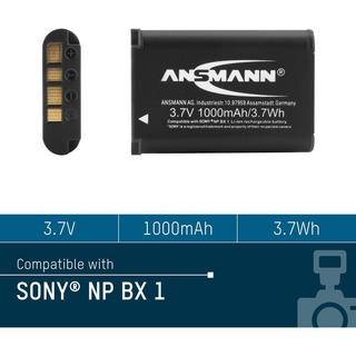 ANSMANN  A-Son NP BX 1 Batteria ricaricabile fotocamera sostituisce la batteria originale (camera) NP-BX1 3.7 V 1000 mAh 