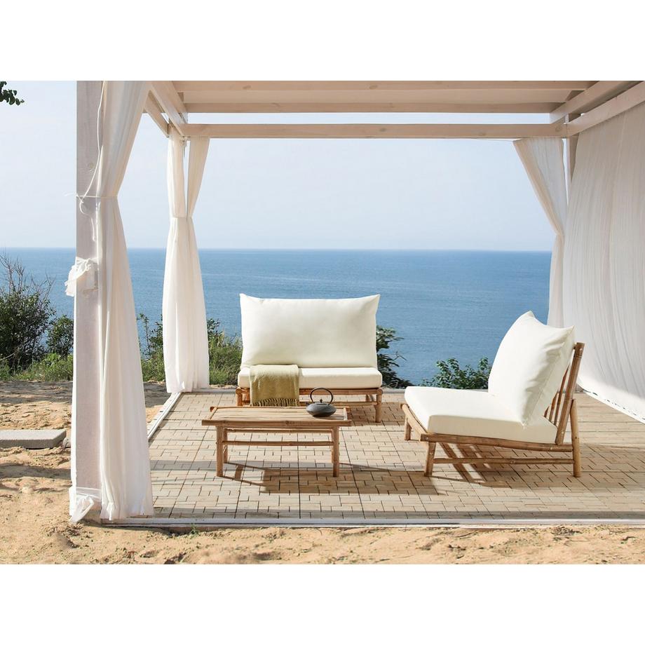 Beliani Set lounge pour jardin en Bambou Rustique TODI  