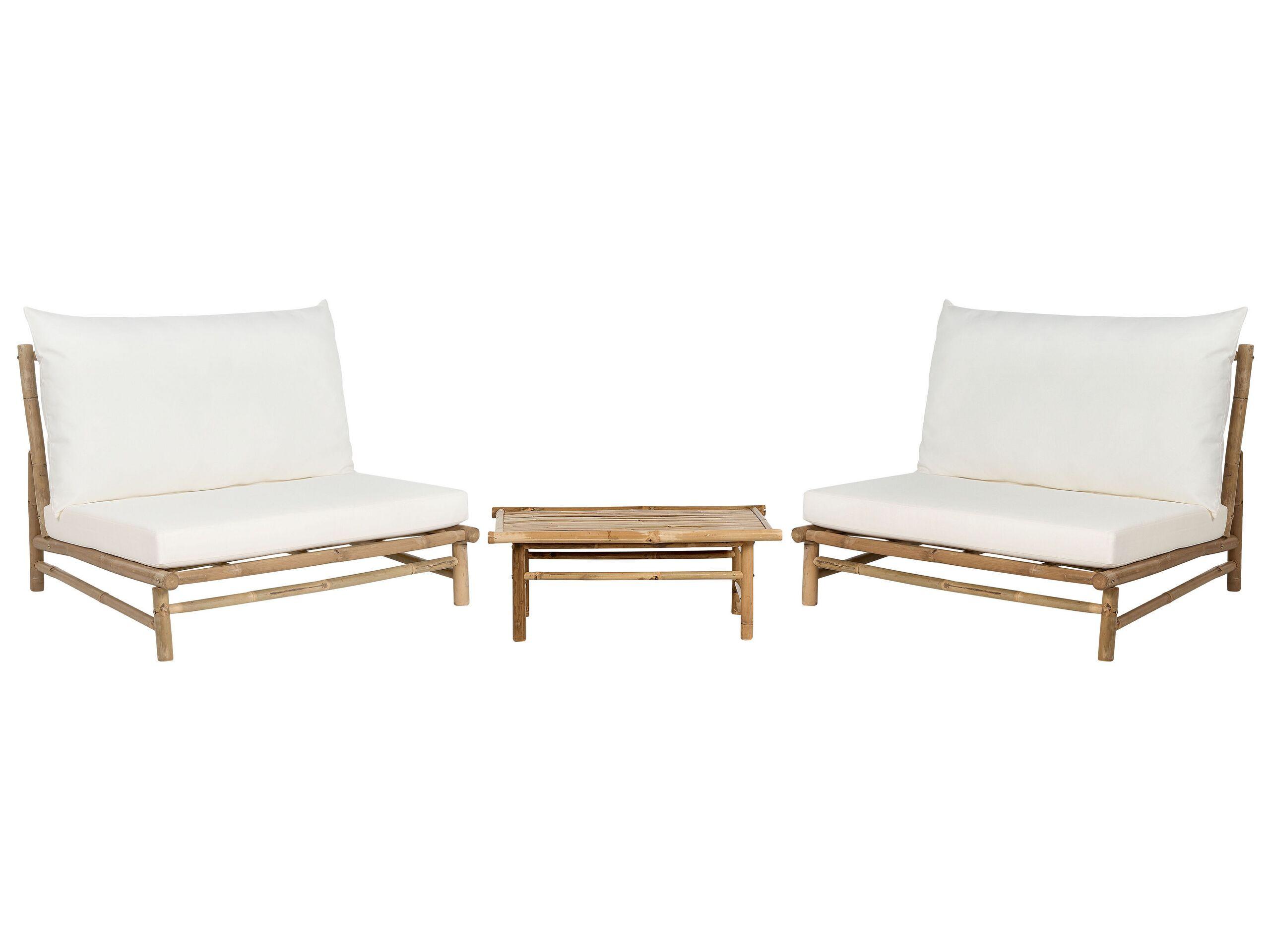 Beliani Set lounge pour jardin en Bambou Rustique TODI  