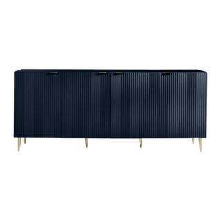 Vente-unique  Credenza con 4 ante in MDF e Acciaio Blu e Dorato - YESINIA 