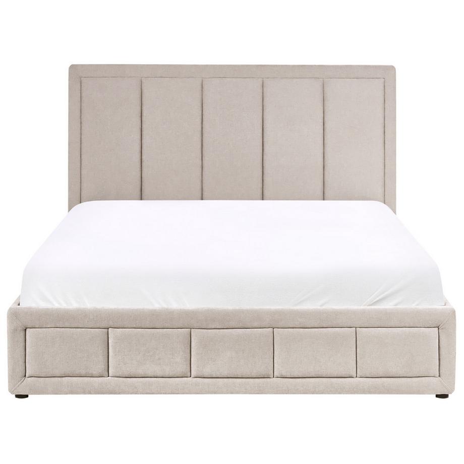 Beliani Bett mit Stauraum aus Chenillegewebe  QUIBERON  