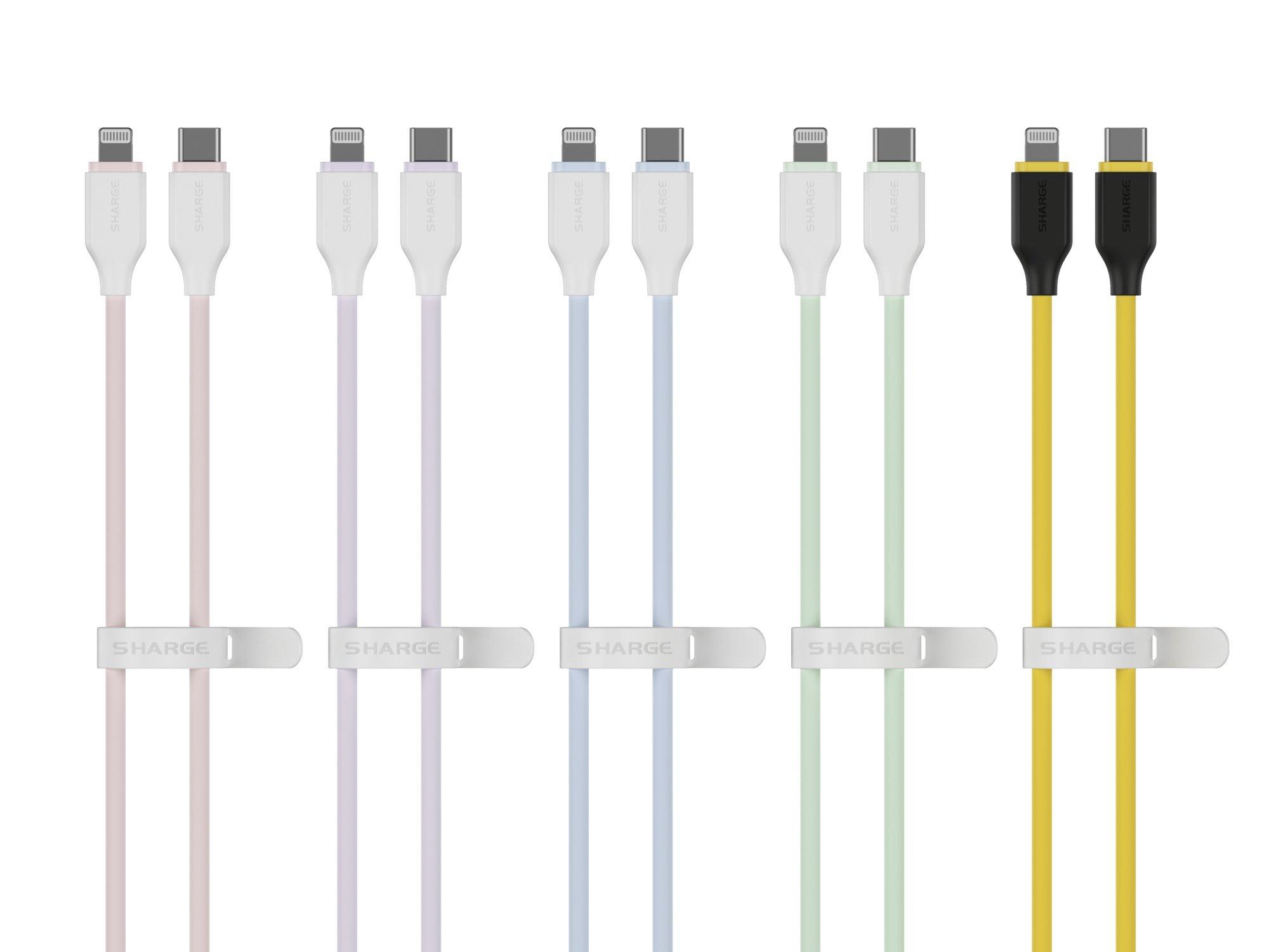 Sharge  Câble en silicone hautement élastique USB-C vers Lightning 