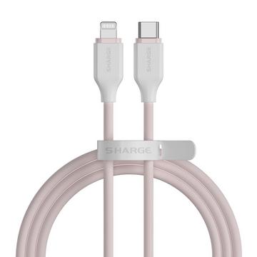 Shargeek USB-C sur le câble rose en silicone hautement élastique de foudre