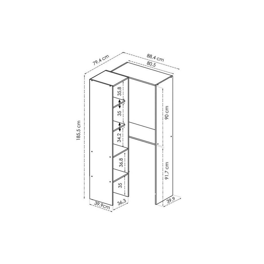 Vente-unique  Eckschrank - L 79 cm - Weiß - FERDINAND 