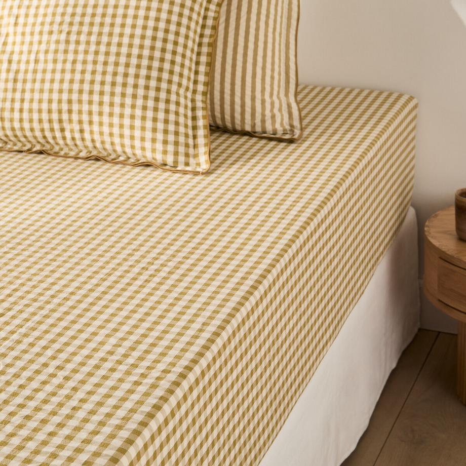 La Redoute Intérieurs  Drap-housse coton seersucker bonnet 30 cm 