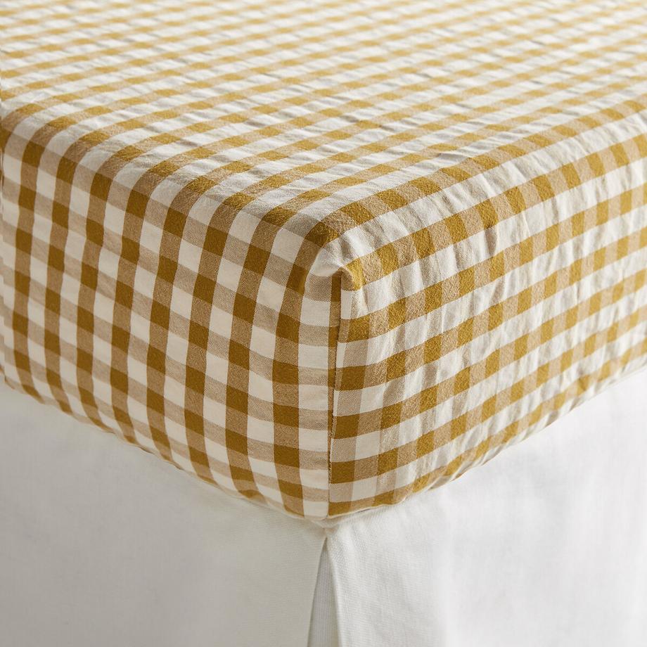 La Redoute Intérieurs  Drap-housse coton seersucker bonnet 30 cm 