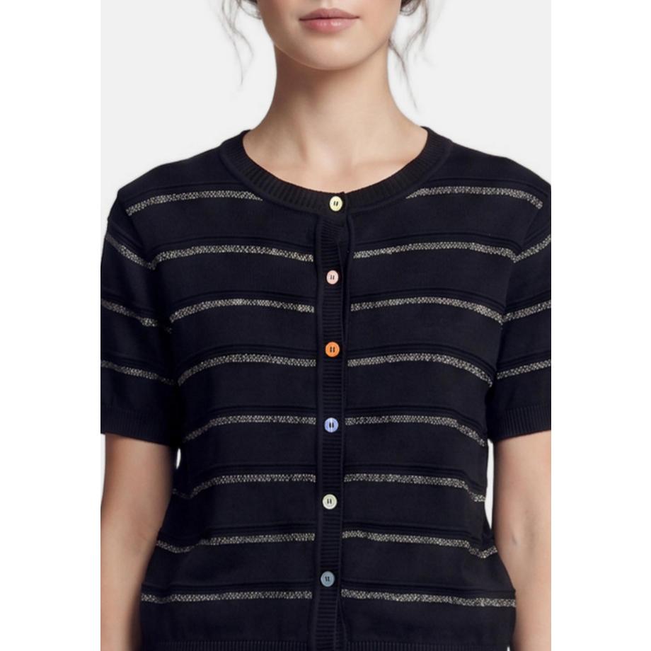 Chiara Ferretti Blusa a Maniche Corte a Righe  