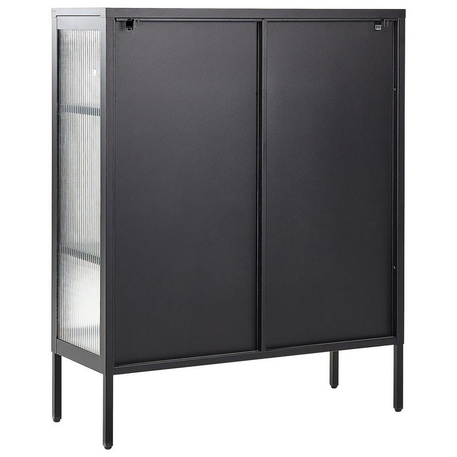 Beliani Sideboard mit Glastüren aus Stahl  LERRYN  