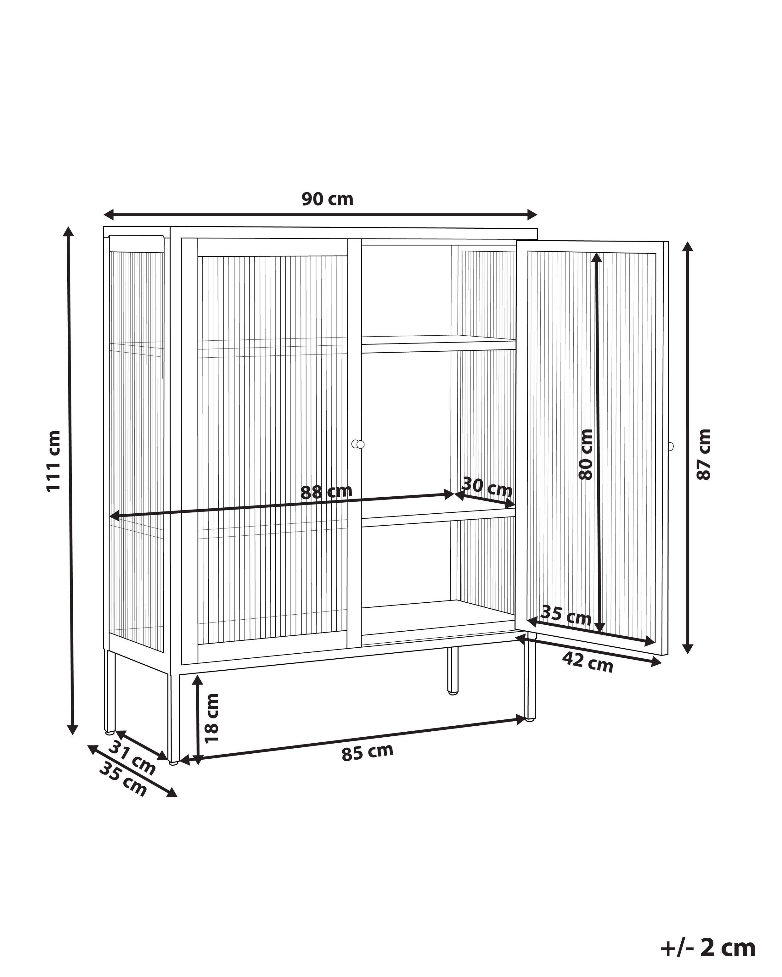 Beliani Armoire vitrine en Acier Moderne LERRYN  