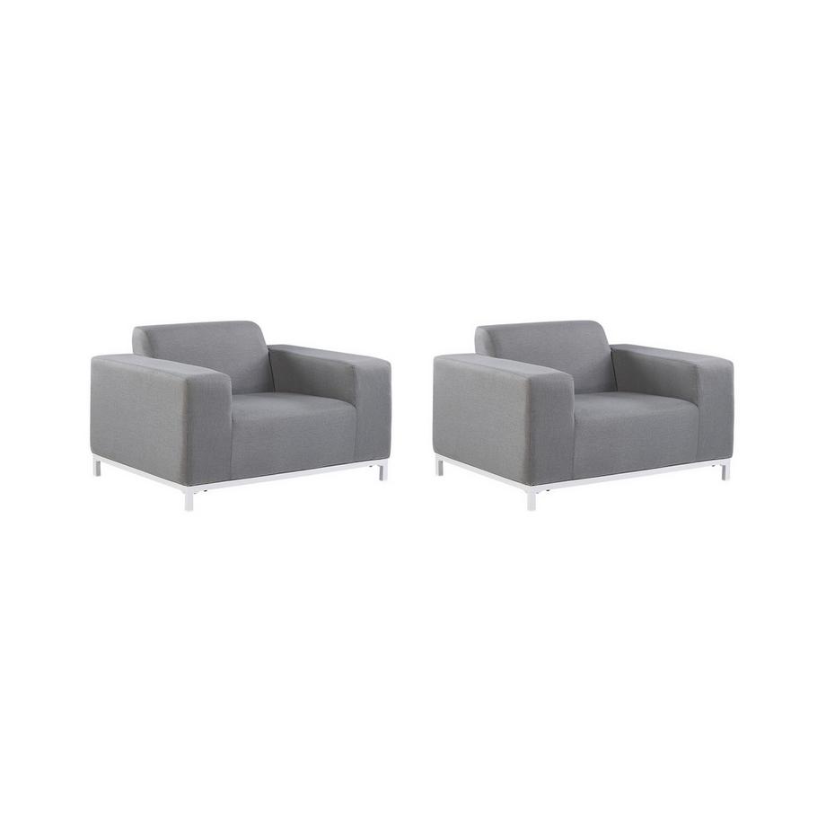 Beliani  Gartensessel 2er Set aus Stoff Modern ROVIGO 