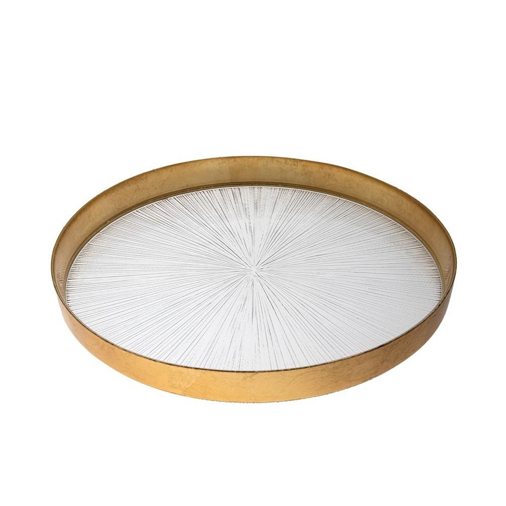 Aulica PLATEAU ROND 33CM BORDURE DOREE  