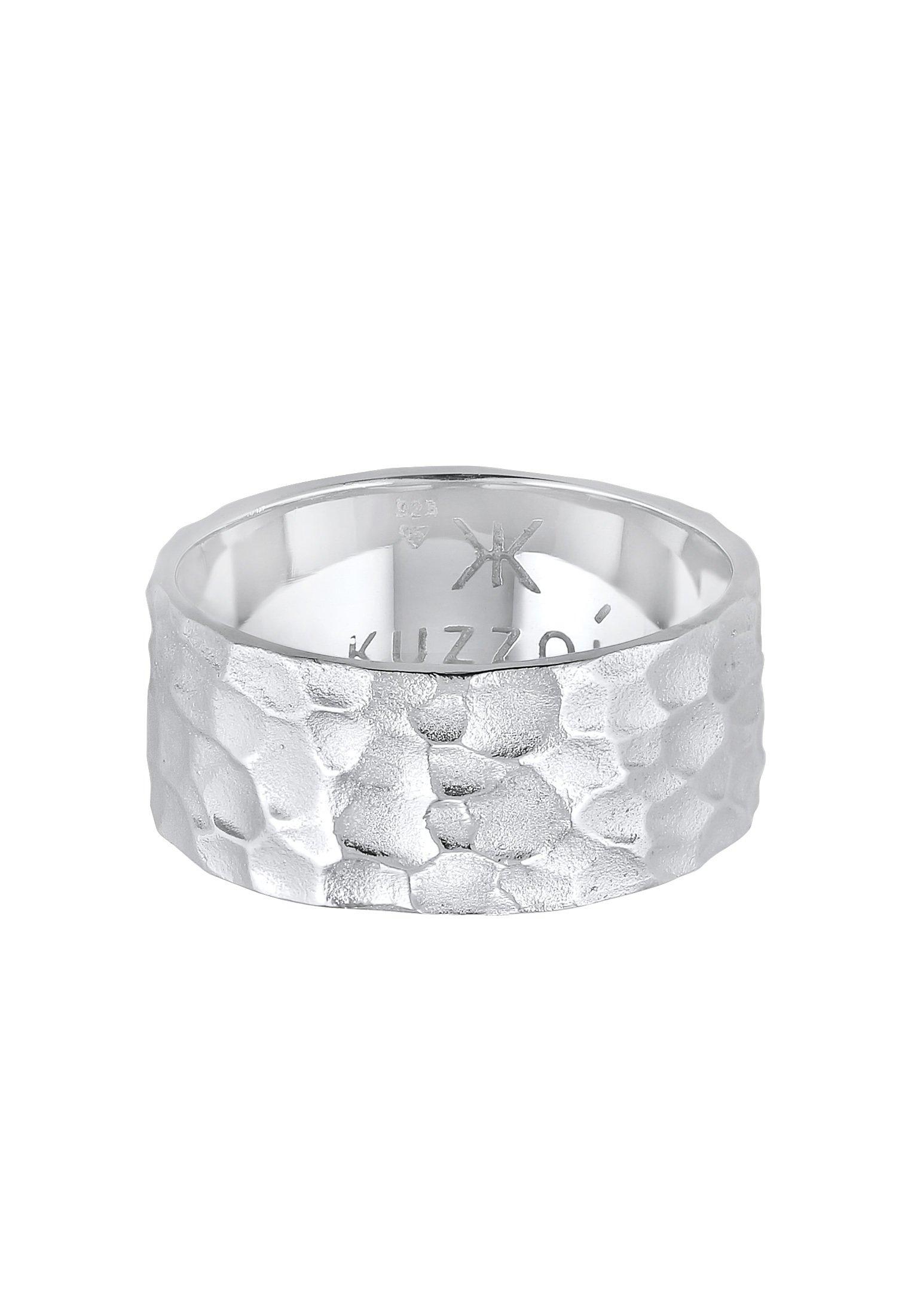 Kuzzoi  Bague Herren Bandring Gehämmert 925 Sterling Silber 