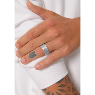 Kuzzoi  Bague Herren Bandring Gehämmert 925 Sterling Silber 